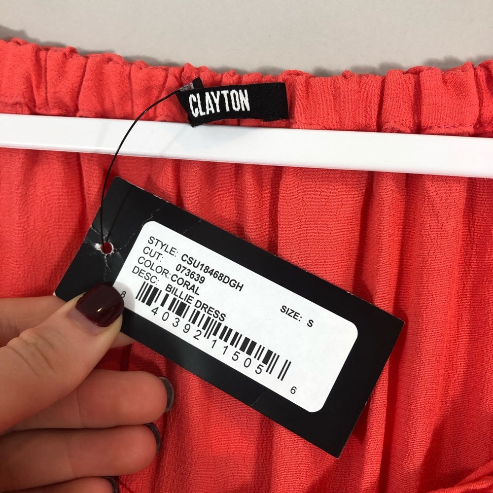 NWT Clayton Revolve Billie Coral Off Shoulder Dres - Picture 5 of 6